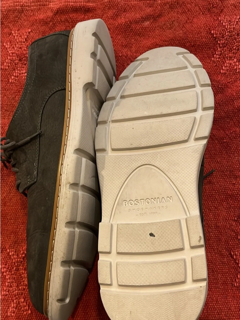 Bostonian Gray Lace-Up Oxfords with Tan Contrast Sole